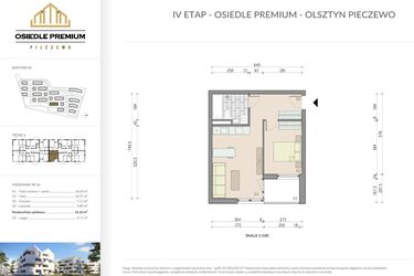 Rzut - Mieszkanie na sprzedaż 2 pokoje o powierzchni 41,1 m² - numer B1.16 w Osiedle Premium etap IV