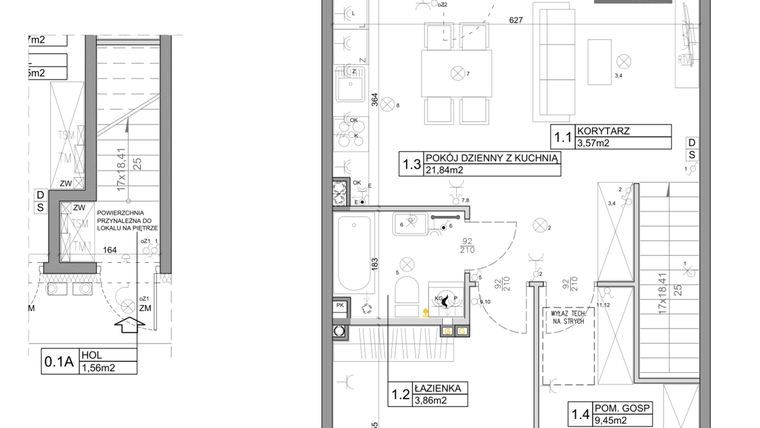 Rzut - Mieszkanie na sprzedaż 3 pokoje o powierzchni 58,82 m² - numer 78 w Manufaktura Marki 2 etap III