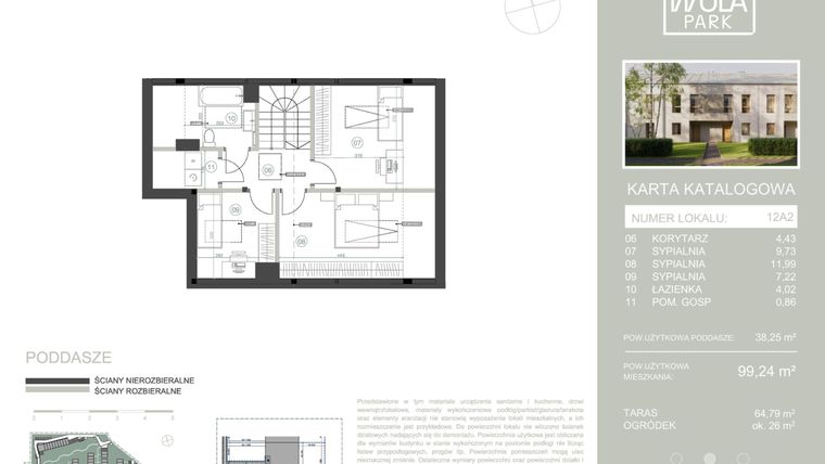 Rzut - Dom na sprzedaż 5 pokoi o powierzchni 99,24 m² - numer 12A2 w Nova Wola Park II