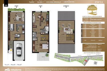 Rzut - Dom na sprzedaż 5 pokoi o powierzchni 142,98 m² - numer G5 w Aleja Dębowa III - domy