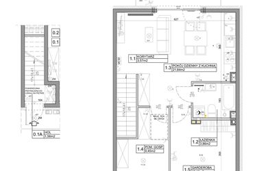 Rzut - Mieszkanie na sprzedaż 3 pokoje o powierzchni 58,82 m² - numer 12 w Manufaktura Marki 2