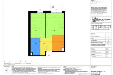 Rzut - Mieszkanie na sprzedaż 2 pokoje o powierzchni 43,61 m² - numer A13 w Augustówka Residence