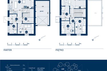 Rzut - Dom na sprzedaż 5 pokoi o powierzchni 132 m² - numer II.12.a w Nowy Park Domy Tyniec etap II