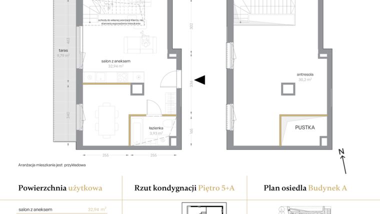 Rzut - Mieszkanie na sprzedaż 1 pokój o powierzchni 67,07 m² - numer A/59 w Królowej Jadwigi