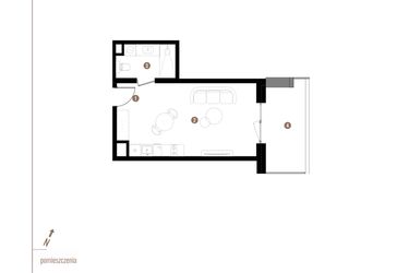 Rzut - Mieszkanie na sprzedaż 1 pokój o powierzchni 30,24 m² - numer A1.0.07 w Apartamenty Grundmanna