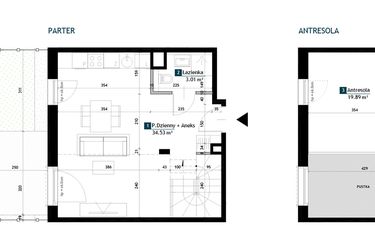 Rzut - Mieszkanie na sprzedaż 1 pokój o powierzchni 57,43 m² - numer AC0006 w Viva Cité 2