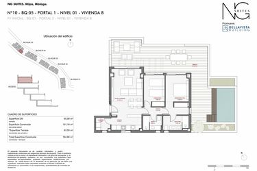 Rzut - Mieszkanie na sprzedaż 2 pokoje o powierzchni 99 m² - numer 511B w Navigolf Suites - Mijas