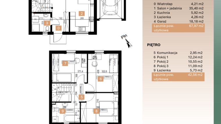 Rzut - Dom na sprzedaż 4 pokoje o powierzchni 110,53 m² - numer 5 w Nova Karolina