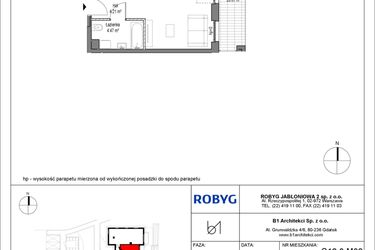 Rzut - Mieszkanie na sprzedaż 1 pokój o powierzchni 33,85 m² - numer C12.0M02 w Lawendowe Wzgórza bud. C12
