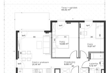 Rzut - Mieszkanie na sprzedaż 3 pokoje o powierzchni 55,43 m² - numer A-8 w Destino