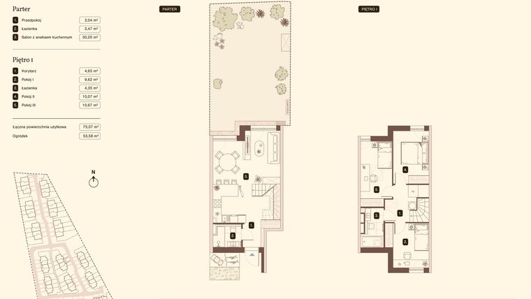 Rzut - Mieszkanie na sprzedaż 4 pokoje o powierzchni 75,07 m² - numer 03.2 w Bukowa