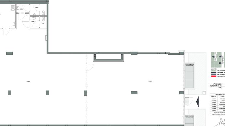 Rzut - Lokal użytkowy na sprzedaż 1 pokój o powierzchni 331,48 m² - numer p1u18 w Legnicka Street Etap II