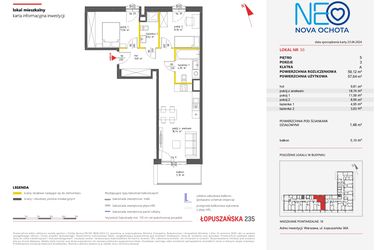Rzut - Mieszkanie na sprzedaż 3 pokoje o powierzchni 59,12 m² - numer 30 w Neo Nova Ochota