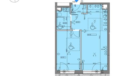 Rzut - Mieszkanie na sprzedaż 2 pokoje o powierzchni 43,79 m² - numer SU1 w Miasto Ogród 6 - OSLO i SZTOKHOLM