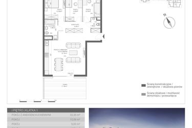 Rzut - Mieszkanie na sprzedaż 4 pokoje o powierzchni 76,17 m² - numer M3 w Apartamenty Przystań bud. F
