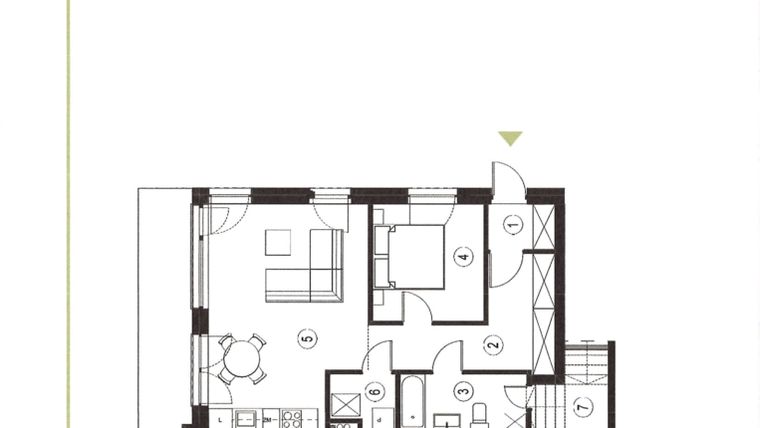 Rzut - Mieszkanie na sprzedaż 2 pokoje o powierzchni 58,9 m² - numer 20_1 w Apartamenty Sielanka