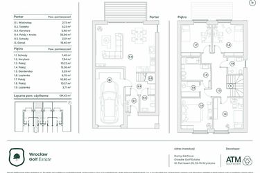Rzut - Dom na sprzedaż 5 pokoi o powierzchni 134,15 m² - numer 33B w Domy Golfowe II