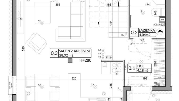 Rzut - Dom na sprzedaż 4 pokoje o powierzchni 79,98 m² - numer 3 w Slow Wilanów