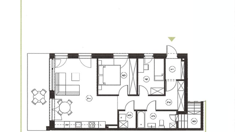 Rzut - Mieszkanie na sprzedaż 3 pokoje o powierzchni 70,6 m² - numer 25_1 w Apartamenty Sielanka