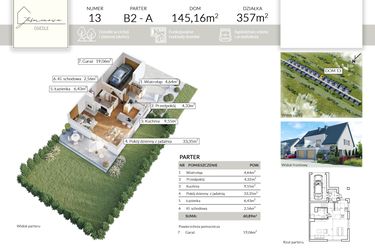 Rzut - Dom na sprzedaż 5 pokoi o powierzchni 145,16 m² - numer 13 w Osiedle Jaśminowa