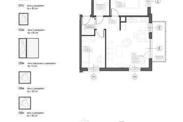 Rzut - Mieszkanie na sprzedaż 3 pokoje o powierzchni 61,32 m² - numer C.1.4.6 w Optima VII