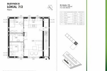 Rzut - Mieszkanie na sprzedaż 3 pokoje o powierzchni 79 m² - numer 7/2 w Szczęśliwa Polana