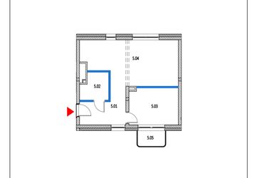 Rzut - Mieszkanie na sprzedaż 2 pokoje o powierzchni 48,06 m² - numer 86 w Garbary 68