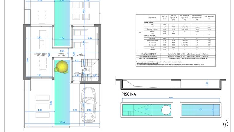 Rzut - Dom na sprzedaż 3 pokoje o powierzchni 157 m² - numer 1 w Dom szeregowy w Formentera del Segura - 84473209