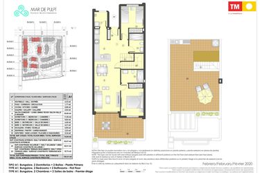 Rzut - Mieszkanie na sprzedaż 2 pokoje o powierzchni 83 m² - numer 8.126 w Mar de Pulpi - Almeria