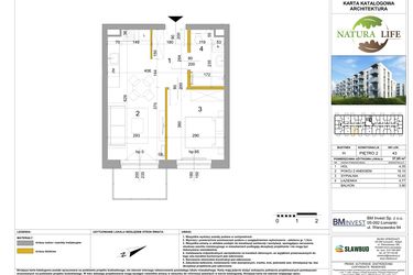 Rzut - Mieszkanie na sprzedaż 2 pokoje o powierzchni 37,77 m² - numer H.43 w Osiedle Natura Life budynki GHI