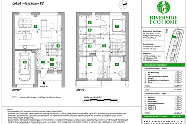 Rzut - Dom na sprzedaż 4 pokoje o powierzchni 123 m² - numer E2 w Riverside Eco Home