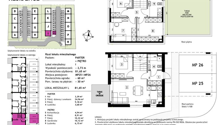 Rzut - Mieszkanie na sprzedaż 5 pokoi o powierzchni 81,65 m² - numer I w Złotno Residence
