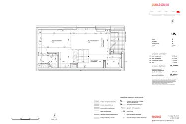 Rzut - Lokal użytkowy na sprzedaż 1 pokój o powierzchni 36,29 m² - numer UB05 w Osiedle Goslove