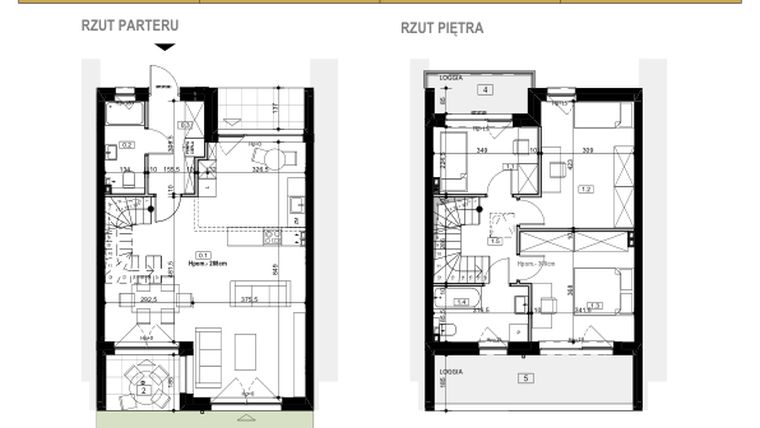 Rzut - Dom na sprzedaż 4 pokoje o powierzchni 98,99 m² - numer 13 w Osiedle Księżnej Dąbrówki - Skarbcowa