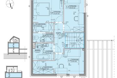 Rzut - Dom na sprzedaż 6 pokoi o powierzchni 140,89 m² - numer 2A w Wille przy Lesie etap II