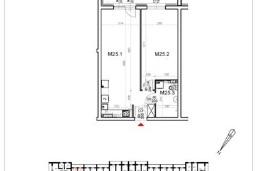 Rzut - Mieszkanie na sprzedaż 2 pokoje o powierzchni 52,33 m² - numer 25 w Malinowa Osiedle Borek