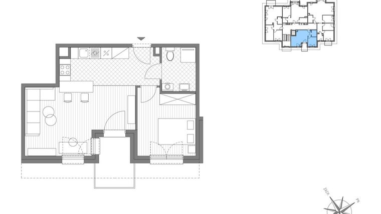 Rzut - Mieszkanie na sprzedaż 4 pokoje o powierzchni 99,8 m² - numer C.11 w Stawowa ABC
