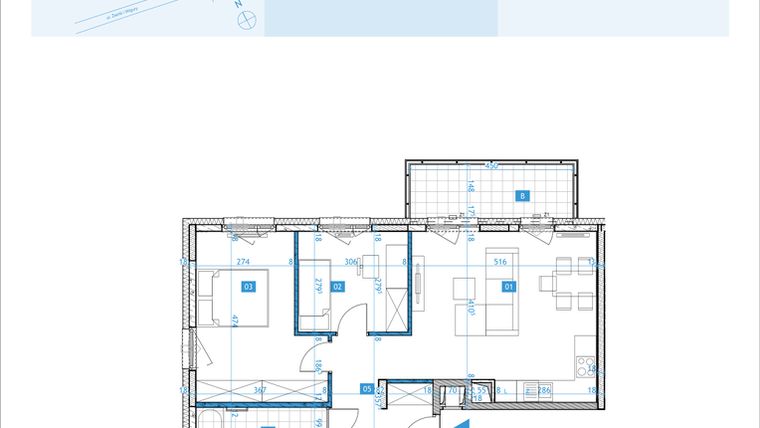 Rzut - Mieszkanie na sprzedaż 3 pokoje o powierzchni 61,66 m² - numer F14 w Osiedle Botaników etap F