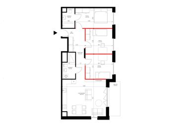 Rzut - Mieszkanie na sprzedaż 4 pokoje o powierzchni 88,05 m² - numer F.6.2 w INSPIRE ETAP V – bud. F, G