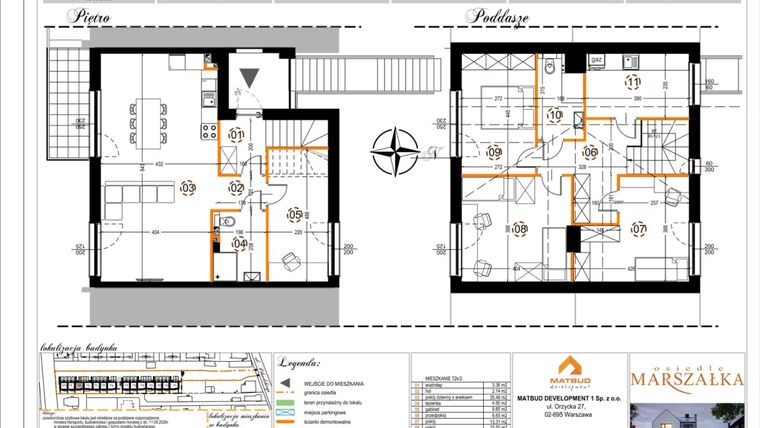 Rzut - Mieszkanie na sprzedaż 5 pokoi o powierzchni 119,01 m² - numer 2.72k w Osiedle Marszałka