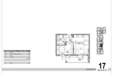 Rzut - Mieszkanie na sprzedaż 2 pokoje o powierzchni 41,41 m² - numer A.9.M.17 w Sobola Biel A9