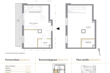 Rzut - Mieszkanie na sprzedaż 1 pokój o powierzchni 67,07 m² - numer A/59 w Królowej Jadwigi