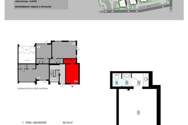 Rzut - Lokal użytkowy na sprzedaż 1 pokój o powierzchni 32,47 m² - numer Z6_U4 w Osiedle Malarska etap IV