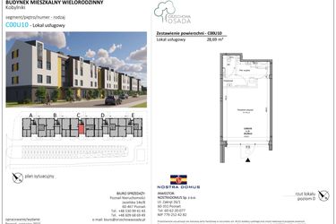 Rzut - Lokal użytkowy na sprzedaż 1 pokój o powierzchni 28,84 m² - numer C00U10 w Orzechowa Osada