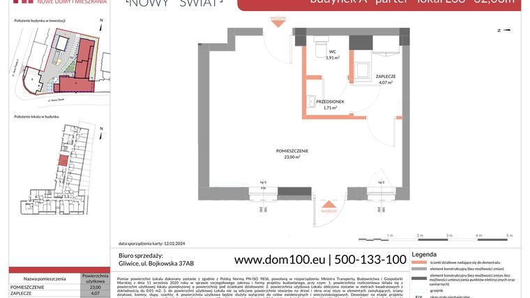 Rzut - Mieszkanie na sprzedaż 1 pokój o powierzchni 32,03 m² - numer L38 w Apartamenty Nowy Świat - inwestycyjne