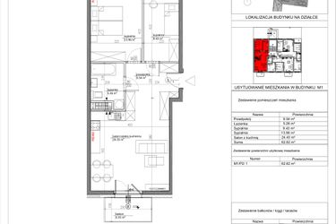 Rzut - Mieszkanie na sprzedaż 3 pokoje o powierzchni 62,7 m² - numer M1/P2/1 w Nowa Klecina