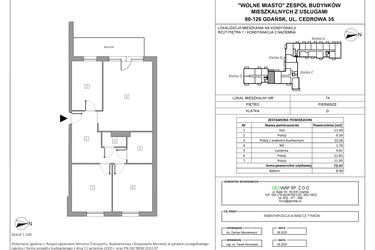 Rzut - Mieszkanie na sprzedaż 4 pokoje o powierzchni 73,47 m² - numer 74 w Wolne Miasto etap VII