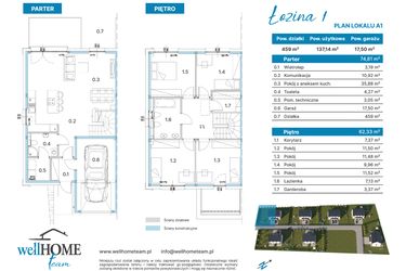 Rzut - Dom na sprzedaż 5 pokoi o powierzchni 137,14 m² - numer A1 w Łozina I