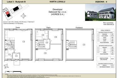 Rzut - Dom na sprzedaż 4 pokoje o powierzchni 126,98 m² - numer B3 w Dębowa 4