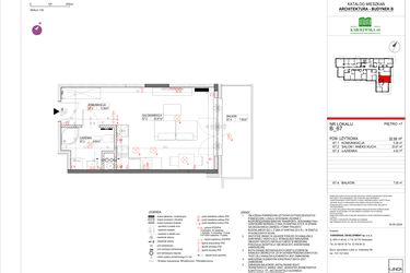 Rzut - Mieszkanie na sprzedaż 1 pokój o powierzchni 30,99 m² - numer B.67 w Karolewska 60